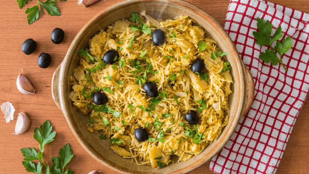 Bacalhau à Brás Keto com Couve-Flor em Palha