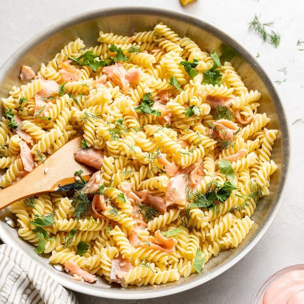 Lactose Free Smoked Salmon Fusilli Pasta