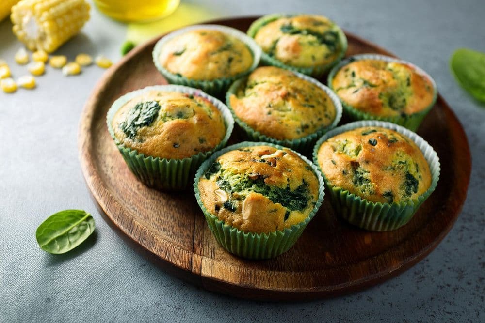 Spinach & Sweetcorn Muffins 