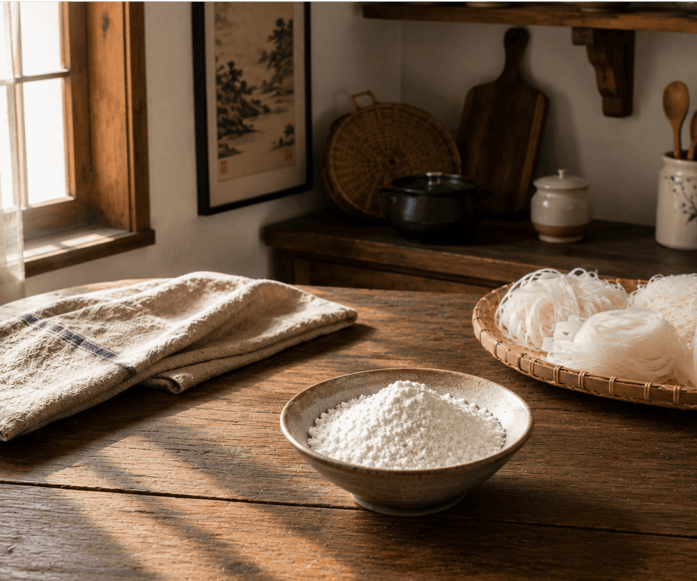 Reismehl in asiatischen Teigwaren, glutenfrei