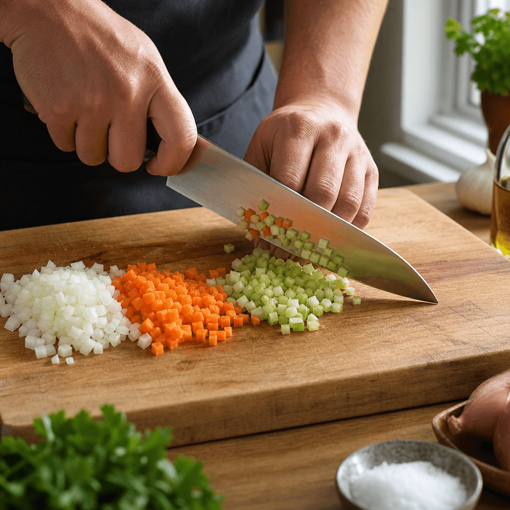 Brunoise, Cubetti da Tre Millimetri per Base Aromatica