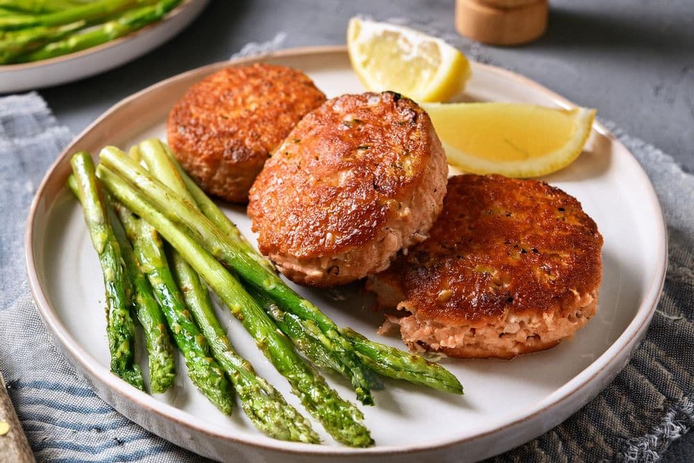 Gluten Free Salmon Fishcakes with Asparagus
