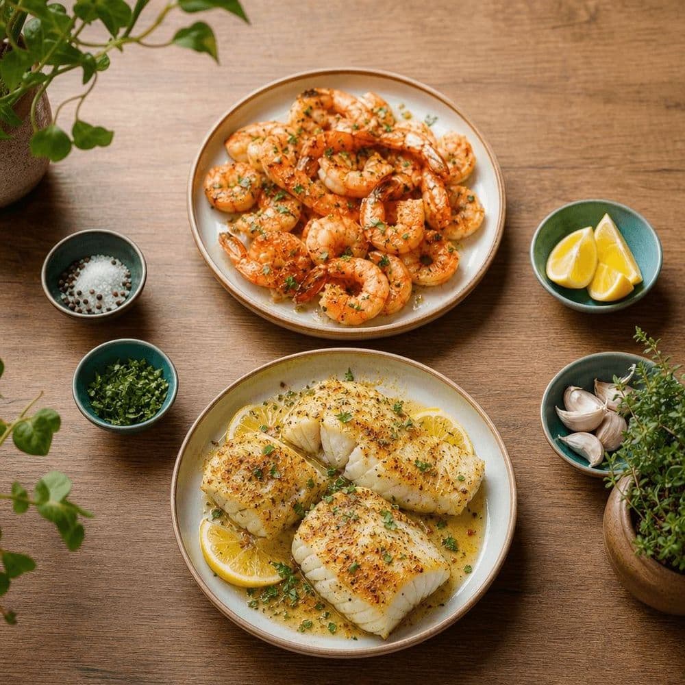 Pescatarian Pre-Workout: Shrimp and White Fish