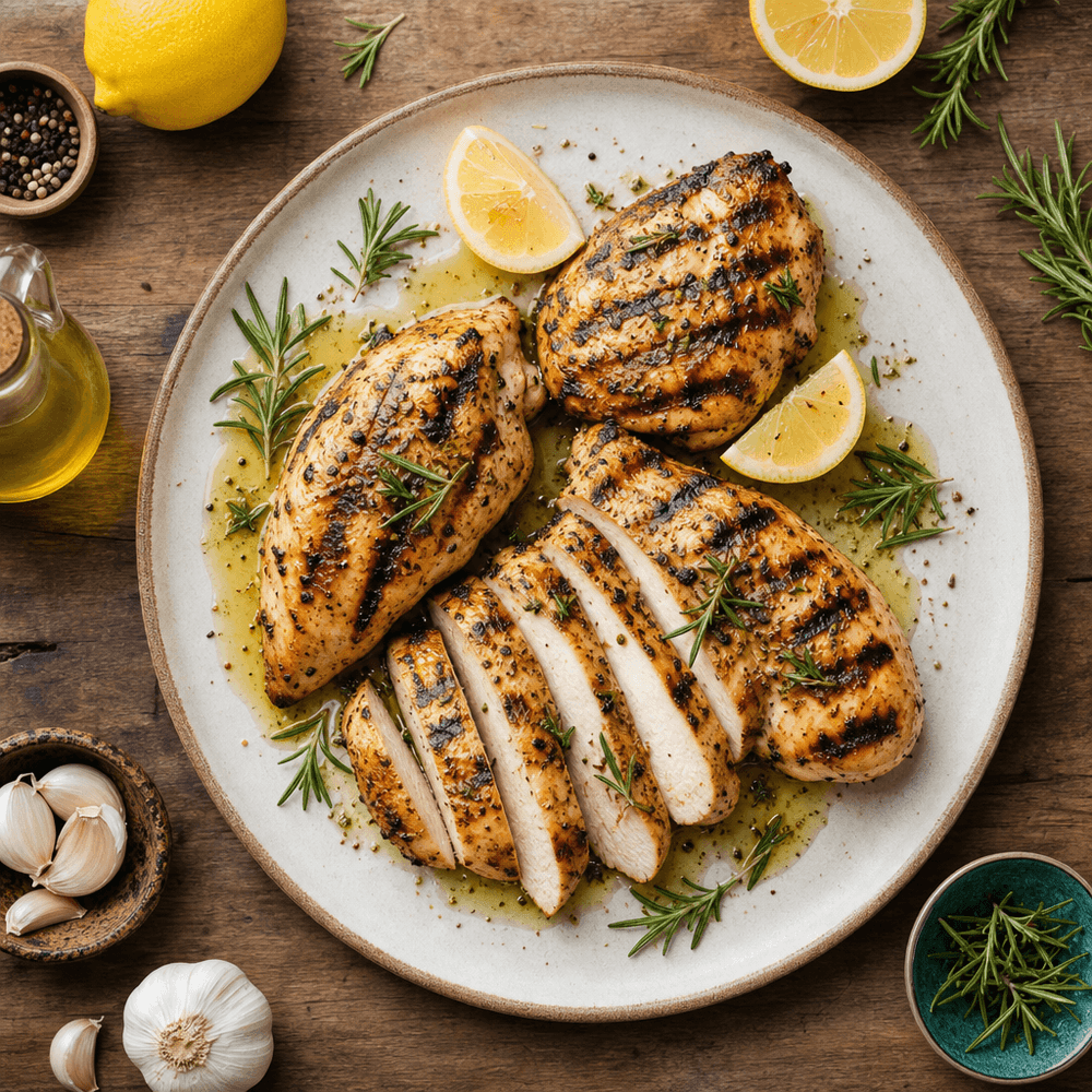 Petto di Pollo alla Griglia con Rosmarino e Limone