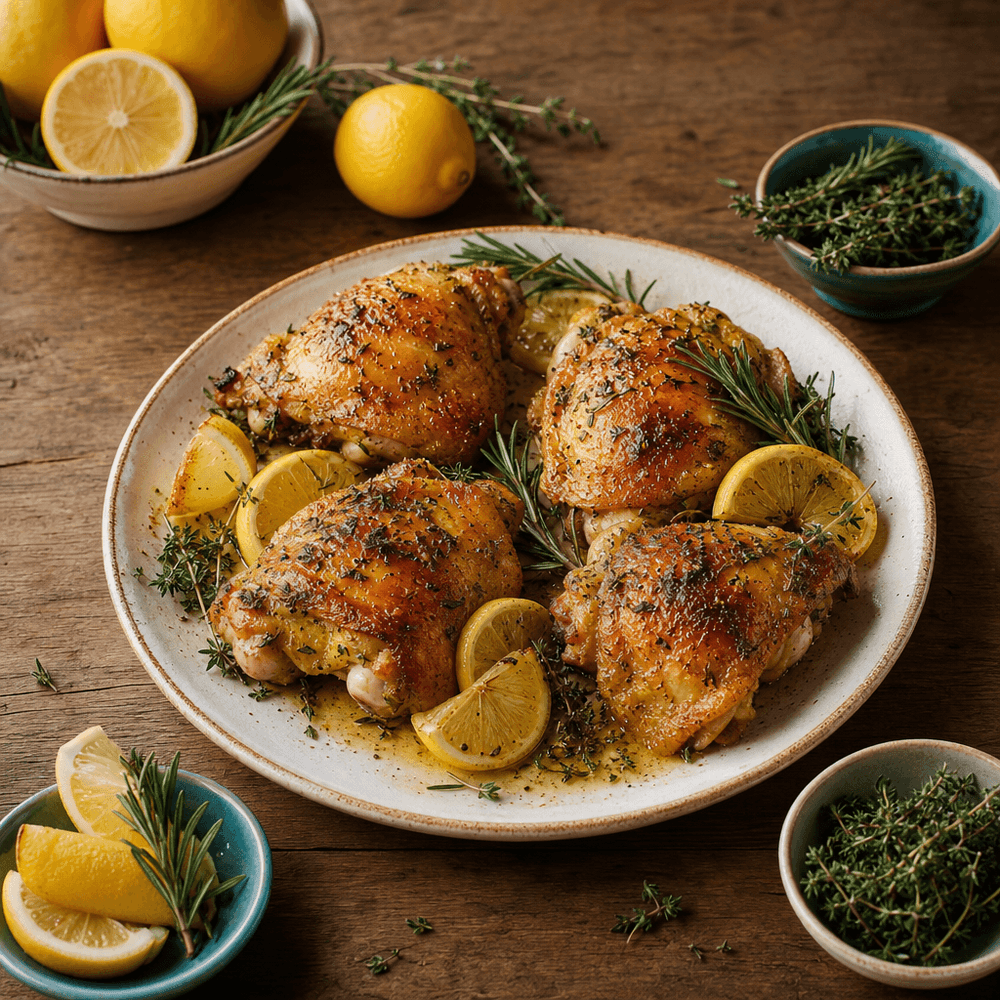 Pollo Asado al Limón con Romero y Tomillo