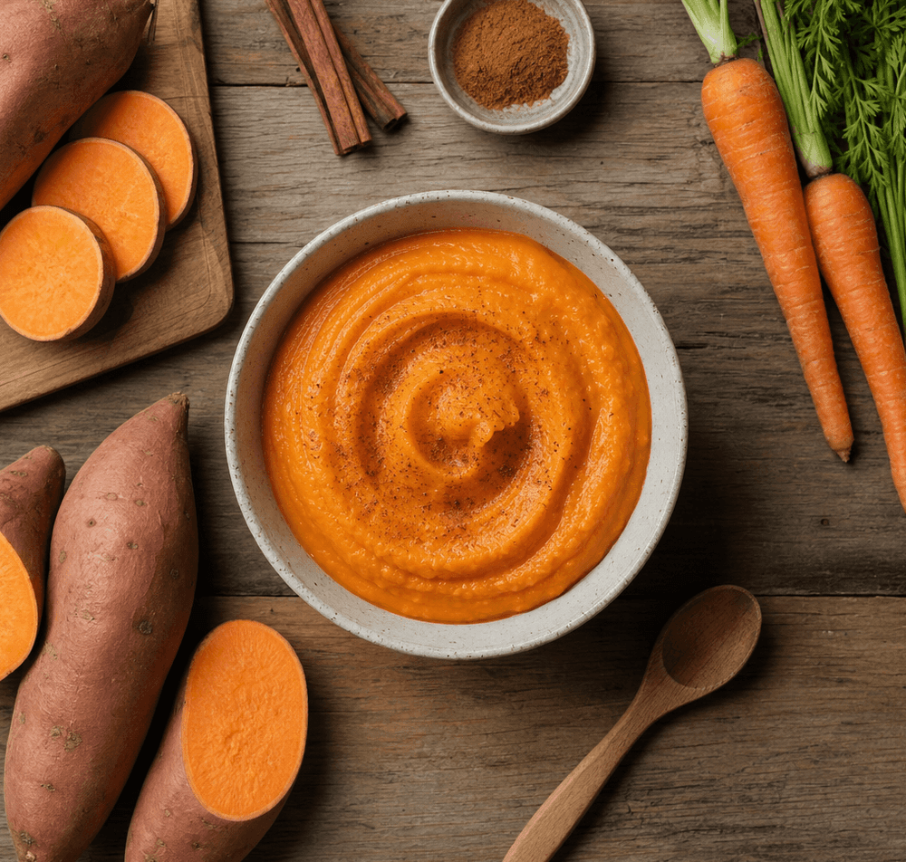 Purée de patate douce et carotte pour bébé