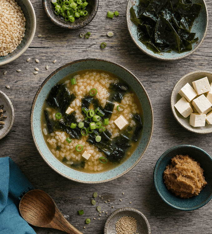 Brown Rice and Miso Soup with Sea Vegetables